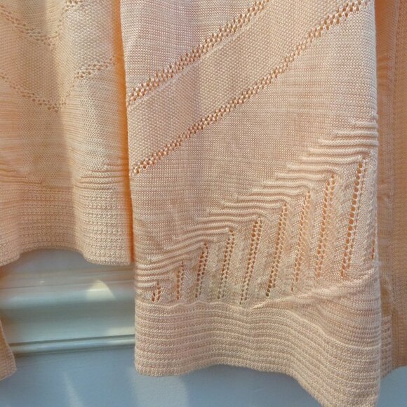 CHICOS Lightweight Peach Open Cardigan Sweater NEW Size S/M Open Knit Batwing - Picture 6 of 7